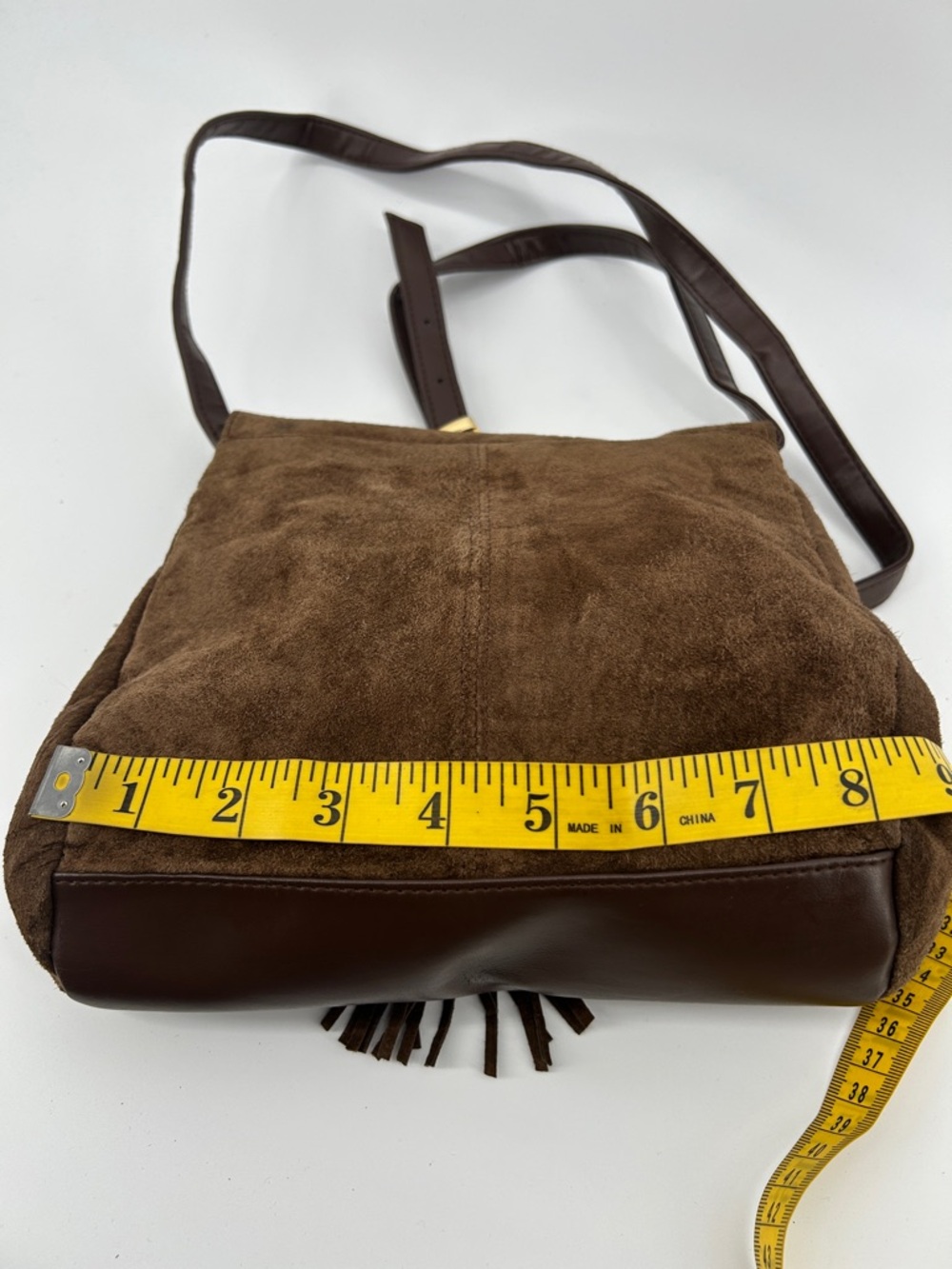 Western Brown Suede Crossbody Bag with Tassel  Festival Concert Travel - Picture 6 of 8